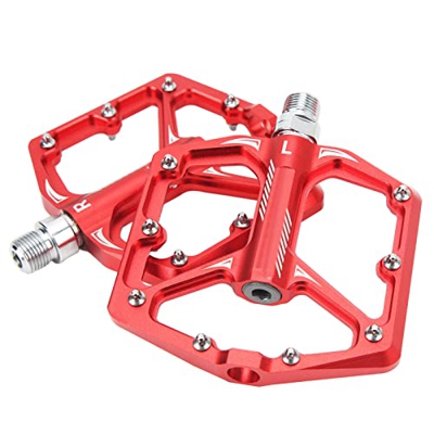 Uxsiya Pedal de Bicicleta, Cómodo Y Robusto Estribo de Bicicleta Universal para Montar en Carretera para Competición Al Aire Libre(Rojo)