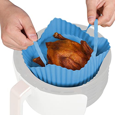 LZYJ Cesta de freidora de Aire de Silicona,Cesta Duradera para freidora de Aire | Accesorios de Silicona para freidora de Aire Seguro para Asar al Hor