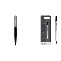 Parker Jotter Originals Rotulador Roller, Acabado Negro Clásico, Punta Fina, Tinta Negra + Recambio para bolígrafos roller, color negro en oferta