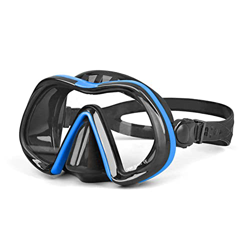 Gafas de Buceo Equipo de esnórquel for adultos Marco grande redondo Vidrio templado antivaho Lente única Máscara de silicona líquida Gafas de buceo Má en oferta