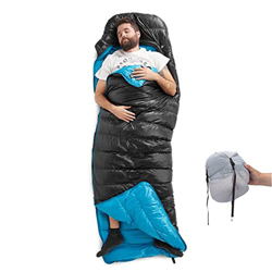 LANGWEI Saco De Dormir Ultraligero De Plumón De Ganso, 750 FP, Ligero, Impermeable, Saco De Dormir para Invierno, Clima Frío, Camping Y Senderismo,Neg precio