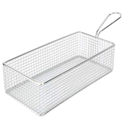 Cesta para freír profunda de acero inoxidable con asa plegable Freidora redonda Colador para freír papas fritas Titular de malla de alambre de mano Es características