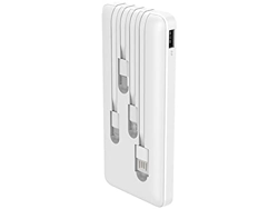 Bateria Externa 10000mAh Power Bank Cargador portátil con Cables Micro USB, TipoC, USB-A, Lighting Compatible con iPhone 12/11 / X / 8/7, Samsung, Hua en oferta