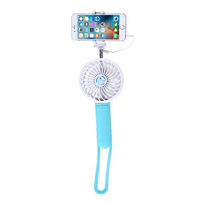 MYAMIA Portátil Recargable De Mano Multifuncional Elástico Selfie Palo Power Bank 3 Grados De Ajuste De Ventilación - Azul
