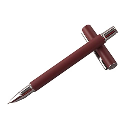 HAOTING Pluma estilográfica con Cartucho de Tinta Estuche metálico para bolígrafo Iridio Punta de bolígrafo Aspecto Mate Punta de 0,38 mm Flujo Suave 