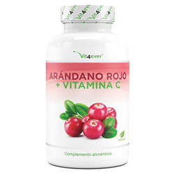 Extracto de arándanos (Cranberry) con vitamina C - 240 cápsulas - Premium: Altamente dosificado con extracto 25:1 - 6% de proantocianidinas (PAC) - Ve en oferta