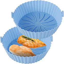 2PCS Air Fryer Silicone Pot, Reusable Silicone Air Fryer Liner, Round Air Fryer Basket, Baking Tray Insert silicone bowl Accessories For Air Fryer, Ov en oferta