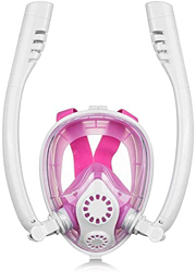 QHYXT Máscara de Snorkel de Cara Completa Máscara de Buceo Antifog Tubo Doble Snorkel Máscara de Buceo Gafas de respiración con Montaje de cámara para precio