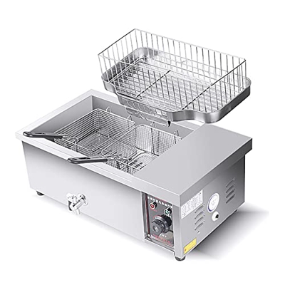 ZYFC Freidora, Freidora 23L, Freidora con Cesta Extraíble y Elemento Calefactor Profesional, Freidora de Aire para El Hogar y Comercial de Acero Inoxi