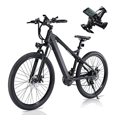 26'' Bicicleta Electrica, Bicicleta de Montaña con Batería Extraíble de 36V 11.2Ah, Welocidad Máxima 25 km/h Bici Electrica, Shimano 21 Velocidad, Alc