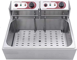 Freidora elctrica,Freidora Comercial 20L,Freidora de encimera de Acero Inoxidable,con Cierre termosttico y Cesta para frer,para el hogar y Comercial precio