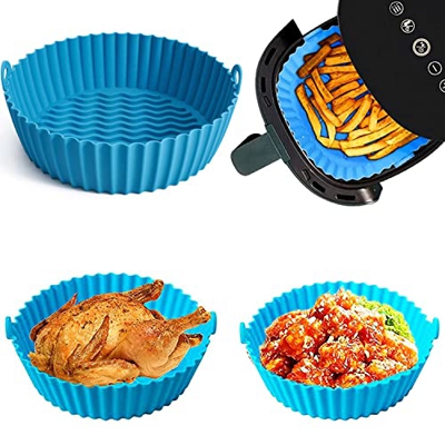 Olla de Silicona para Freidora de Aire, Silicona Freidora Aire Reutilizables, Freidora De Aire De Silicona, para pasteles de microondas, accesorios pa