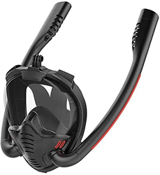 QHYXT Máscara de Buceo Máscara de esnórquel Respirador Doble Máscara de Buceo Máscara de Buceo Submarino Máscara de esnórquel de Cara Completa Natació precio