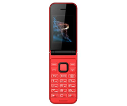 Teléfono móvil Qubo X219, tecls SOS con Doble Pantalla 2,4 + 1,77, Rojo en oferta