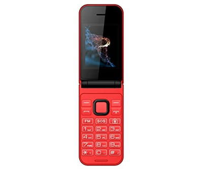 Teléfono móvil Qubo X219, tecls SOS con Doble Pantalla 2,4 + 1,77, Rojo
