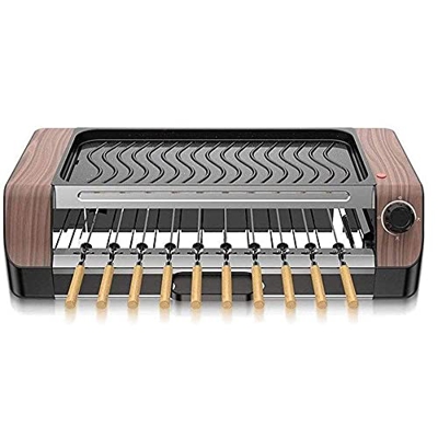 Desconocido Parrilla para Barbacoa, máquina de Barbacoa Antiadherente multifunción giratoria automática, Horno sin Humo para Picnic Familiar y Camping