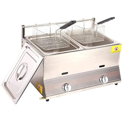 lxiluv Freidora De Gas De Encimera Comercial De 6l/12l De Acero Inoxidable con Cesta, Freidora De Patatas Fritas De Pollo para Patatas Fritas, Hogar,  precio