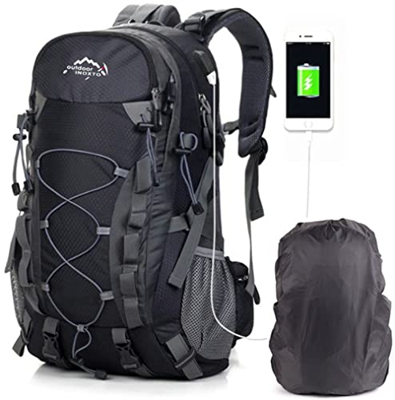 SOMBLG Mochila de senderismo Montañismo Bolsa de trekking 40L Duradero Impermeable USB Viaje Escalada al aire libre Mochila de camping para hombres Mu