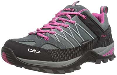 CMP Rigel Low Wmn Trekking Shoe WP, Zapatillas de Senderismo Mujer, Grey-Fuxia-Ice, 41 EU