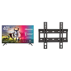 Hisense 40A5700FA Smart TV Android, LED Full HD 40", Design Slim, USB Media Player, Tuner DVB-T2/S2 HEVC Main10, Bluetooth & Elbe SP-2460-F - Soporte  características