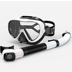 QHYXT Máscara de esnórquel de Cara Completa, máscara de Buceo para niños y Adultos, máscara de esnórquel con Vista panorámica de 180 °, respiración Se en oferta