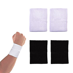 SHULLIN 4 muñequeras deportivas, muñequeras para el sudor, suaves y gruesas, muñequeras absorbentes, para tenis, fútbol, baloncesto, correr, gimnasio, precio
