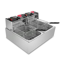 ZYFC Freidora con Cesta, Freidora Eléctrica de Sobremesa de 2500W, Freidora Grande de Acero Inoxidable con Recipiente de Aceite Extraíble y Control de en oferta