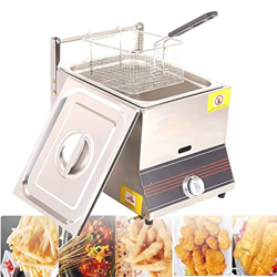lxiluv Freidora De Acero Inoxidable 6l/12l, Freidora De Gas Comercial Freidora De Encimera para Restaurante En Casa, Freidora De Encimera para Restaur características
