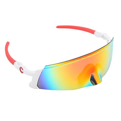 Gafas de Sol Deportivas, Alta Dureza, Ergonómicas, Lentes de PC, Gafas de Sol para Montar, Cómodas de Llevar para IR de Excursión(Blanco y Rojo)