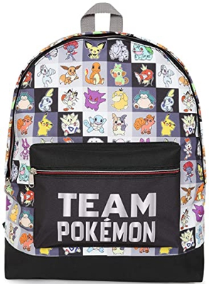 Mochila oficial del equipo Pokemon Niñas Pikachu Kids Mochila escolar para niños, Negro