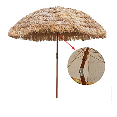 Parasol voladizo para jardín, jardín inclinable de 1,8 m, el parasol de paja artificial en el patio protege contra el sol y los rayos ultravioleta, mu