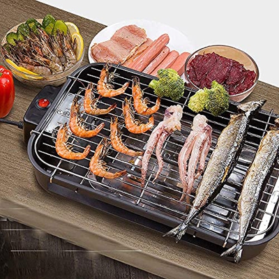 Barbacoa Teppanyaki Sin Humo 1300W Parrillas Eléctricas Multifunción Sartén para Hornear Parrillas Eléctricas Barbacoa Interior Reunión