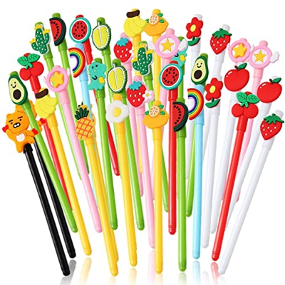 38 Piezas Bolígrafos Lindos de Tinta de Gel de Dibujos,Regalos de Fiesta de cumpleaños para niños,Bolígrafos de gel Divertidos para Escuela Oficina Ho
