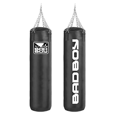 Saco de boxeo largo tailandés sin rellenar, 180 cm, suministrado por Bad Boy UK, color negro
