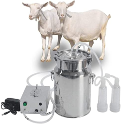 QHYXT Machine à traire Les Vaches Chèvres Vaches Machine à traire Pulsation Pompe à Vide Milker Avec 2 gobelets trayeurs Seau en Acier inoxydable, Mac en oferta