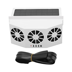 Ventilador para Automóvil, Enfriador de Aire para Automóvil con Energía Solar, Gran Angular, 3 Ventiladores, Desodorante, Ahorro de Energía, Ventilado características
