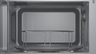 Bosch FEL023MS2 Serie 2-Microondas (44 x 26 cm, 800 W, Plato Giratorio de 27 cm, bisagra de Puerta Izquierda, 8 programas automáticos, QuickStart, Sop