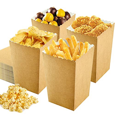 Papel Kraft - Bolsas de Palomitas de Maíz Etmury, 30 piezas Bolsa de Palomitas de Maíz, Copa de Palomitas de Maíz, Caja de Papel para Fiesta Cumpleaño
