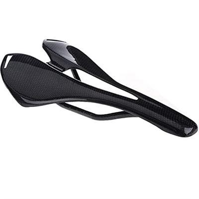 GAWDI Asiento De Bicicleta De Montaña De Fibra De Carbono 3K T800 Fibra De Carbono Ultraligera + Asiento De Bicicleta con Cojín De Cuero sillín de Bic