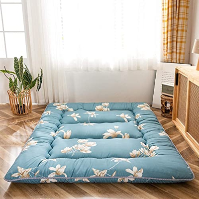HMLOPX 4 Pulgadas de Espesor Tatami Mat Sleeping Pad Japonés Espesar Futon Colchón Plegable Floor Bed Camping Colchón, Thick Futon Floor Colchón for A