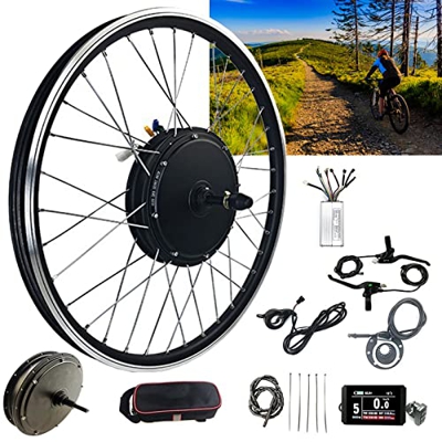 Kit de Conversión de Bicicleta Eléctrica, 20 24 26 27.5 28 29 Pulgadas 700C Rueda Trasera, 36V 48V 500W 1000W 1500W Motor de Radios Sin Engranajes Sin