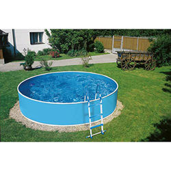 Ver well2wellness® Azuro Splash 300 - Piscina de pared (acero, 360 x 90 cm, incluye escalera y filtro para esquí), color azul y blanco y sus características well2wellness® Azuro Splash 300 - Piscina de pared (acero, 360 x 90 cm, incluye escalera y filtro para esquí), color azul y blanco en oferta
