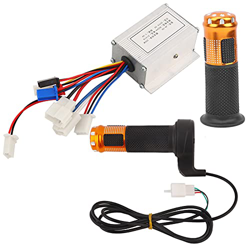 Weojeviy Accesorio para Scooter de Bicicleta Eléctrica Controlador de Cepillo de 24V 250W con Kit de Empuñadura de Acelerador Amarillo precio