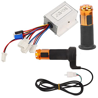 Weojeviy Accesorio para Scooter de Bicicleta Eléctrica Controlador de Cepillo de 24V 250W con Kit de Empuñadura de Acelerador Amarillo