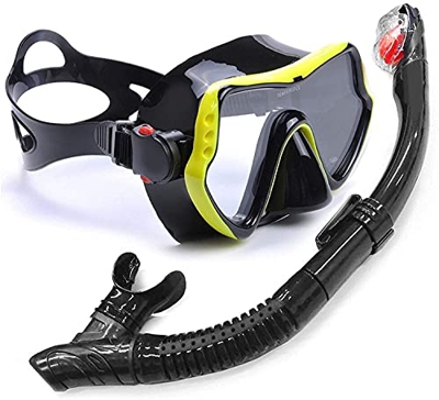 QHYXT Máscara de Buceo Máscara de esnórquel Máscara de Buceo antiniebla Profesional Juego de esnórquel para Buceo Natación Snorkel y Otros Deportes su