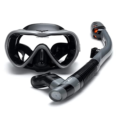 QHYXT Máscara de Buceo y esnórquel Gafas antivaho Gafas Buceo Natación Tubo de respiración fácil Equipo de natación