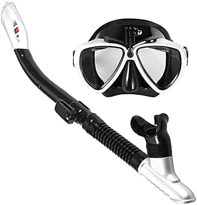 QHYXT Máscara de Buceo Snorkeling Máscaras de Buceo Snorkel Set Anti Niebla Natación Buceo con Tubo de Snorkel seco Anti Niebla Buceo para Hombres Muj