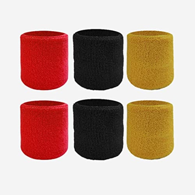 Dreamle 3 pares de muñequeras deportivas, muñequera para el sudor, adecuadas para correr, bádminton, ciclismo, tenis, baloncesto