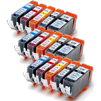 BAQU El Cartucho De Tinta para Canon PGI-725XL CLI-726XL Compatible con PIXMA IP4870 IP4970 IX6560 MG5170 MG5270 MX886 Impresoras 3 Pack