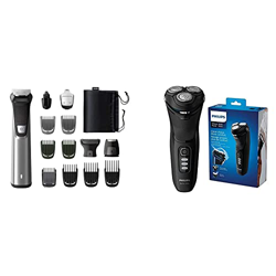 Philips MG7745/15 Recortadora 14 en 1 Maquina recortadora de barba y Cortapelos para hombre + Serie 3000 S3233/52 - Afeitadora eléctrica, cabezales pi características